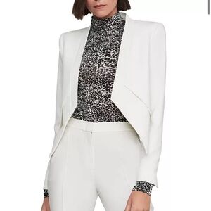 BCBGMaxAzria Lloyd Ivory off white assymetrical Blazer Jacket - LG